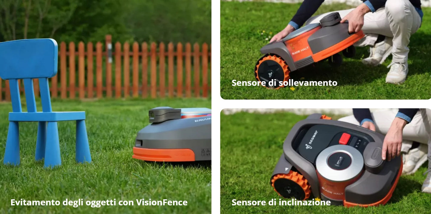 Robot rasaerba autonomo NAVIMOW H3000EVF senza filo perimetrale RTK/GPS + VISIONFENCE. Per prati fino a 3000 mq e pendenze 45%.