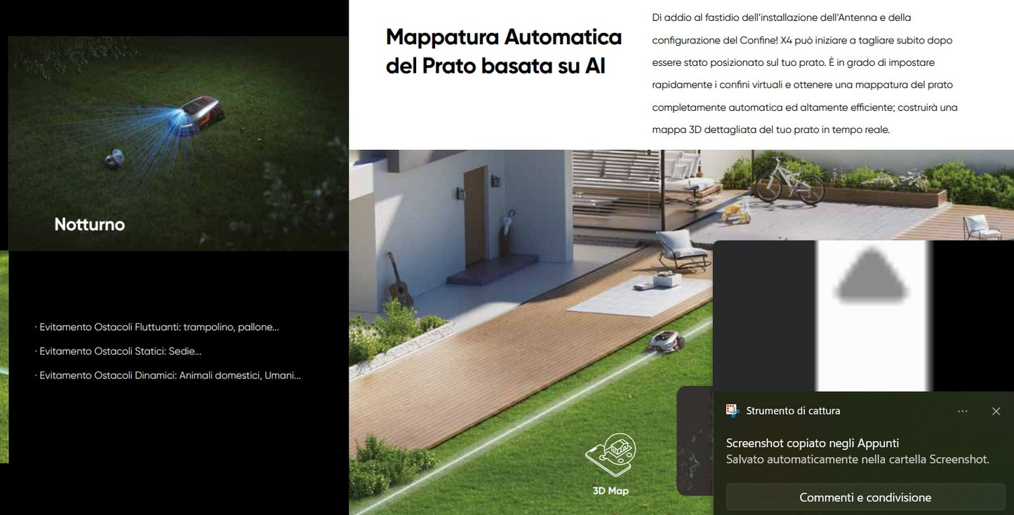 Robot rasaerba autonomo Sunseeker X4 tecnologia LIDAR & Vision AI per aree fino a 1200 metri quadri